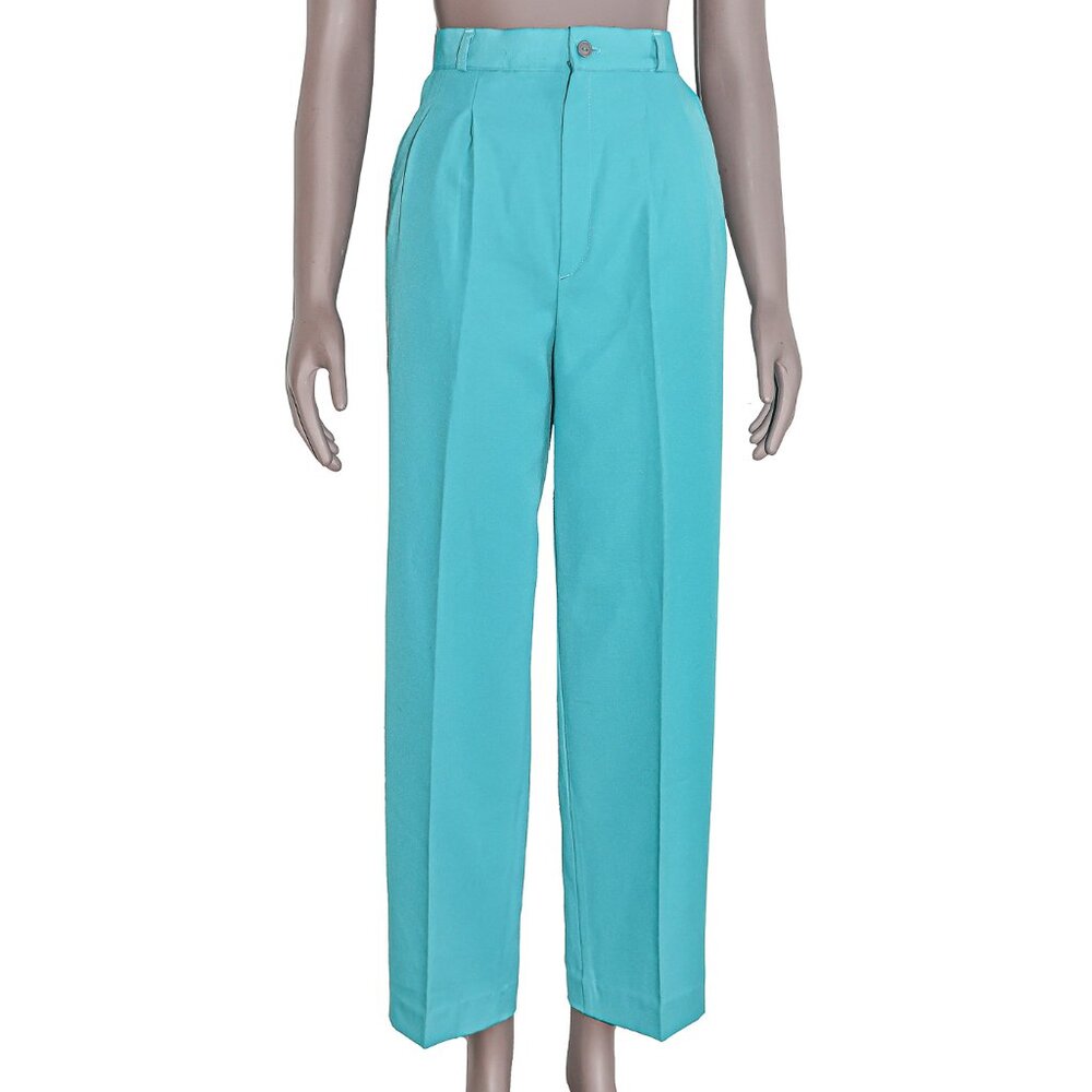 Vintage‎ Teal High Waisted Office Workwear Trouser Pants Small Casual Everyday